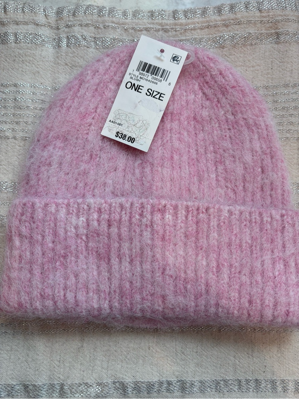 On 34th Women’s Beanie Hat Pink Knit NWT